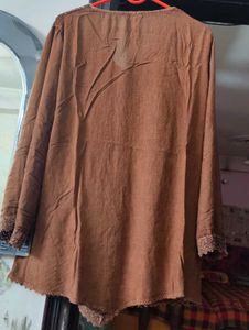 Brown Embroidered Top