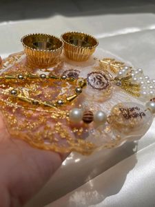 Resin Rakhi And Puja Thali Combo