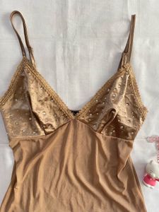 Beaded Brown Top