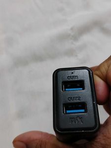 Dual Socket Charger With USB Cable