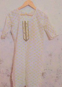 White &amp; Yellow Kurti
