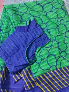 Colourful Green Blue Saree For Sale
