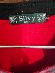 Woollen Embroidery Kurta With Red Velvet Legging