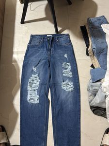 Distressed Blue Jeans