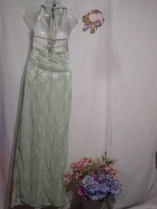 Sage Green Halter Maxi Dress