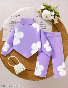 Winter collection Cute Girl's Purple Outfit