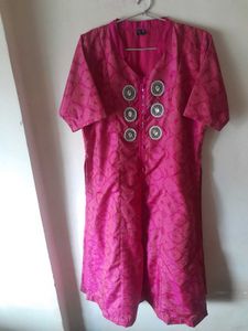 Pink Embellished Kurta