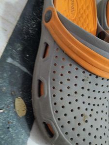 Stylish Grey &amp; Orange Flip Flops aqualite