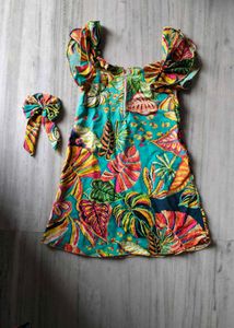 Colurfull One Piece With Bow