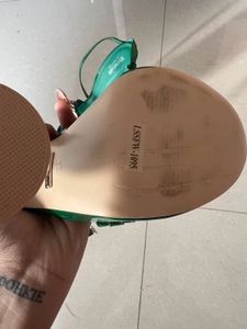 Emerald Platform Heels with Chain