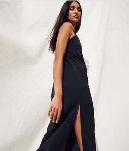 Sleek Black Slip Dress