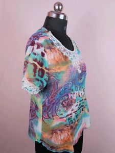 Boho Top🩵