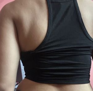 Black Halter Crop Top