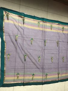 Elegant Purple Embroidered Saree