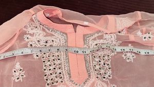 Lucknowi New Mirror Work Georgette Kurti