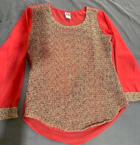 Vero Moda Sheer Sleeve Top