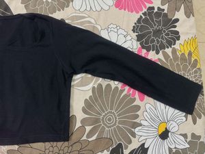 Black Square Neck Top
