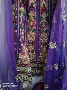 partywear Purple Lehenga saree