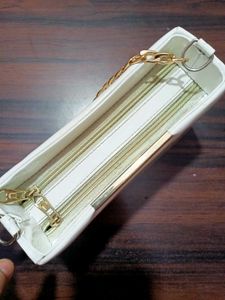 White Clutch with Chain