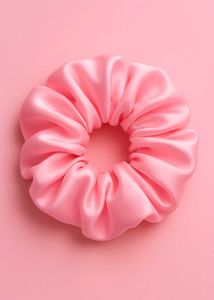 Pink Satin Scrunchie