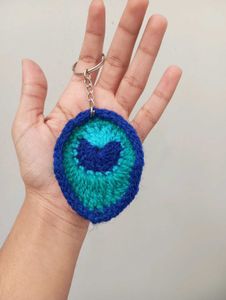 Crochet Peacock Keychain
