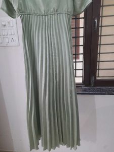 Sage Green Pleated Maxi Dress