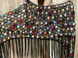 Multi Color Pancho Crochet Top