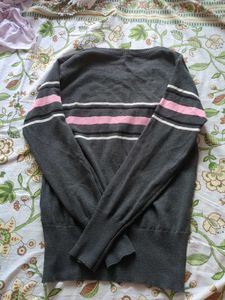 Striped Gray Pullover Sweater