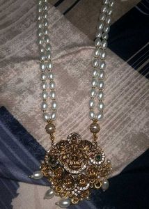 Pearl &amp; Gold-tone Pendant Necklace
