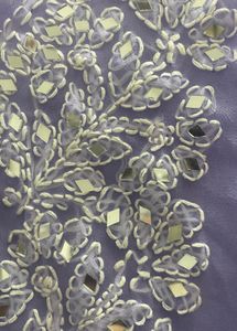 Purple chikankari mirror work kurta
