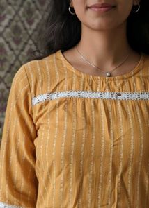 Mustard Striped Kurta