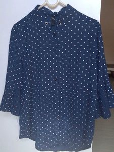 Polka Dot Navy Blouse