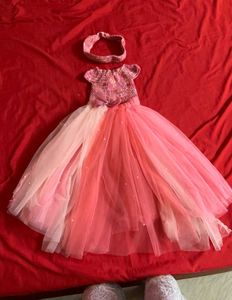 Pink Ombre Tulle Dress &amp; Headband