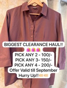 Mauve Button-Down Shirt, Bust- 34/32