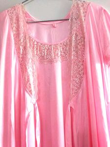 Elegant Pink Nightgown with robe