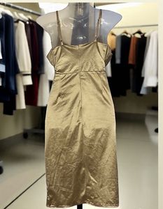 Padded Pinterest Satin Cowl Neck Midi Dress