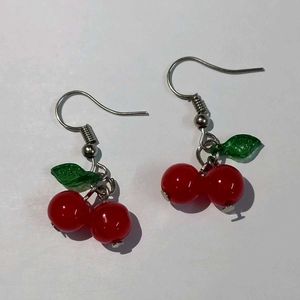 Handmade Big Cherry Earrings