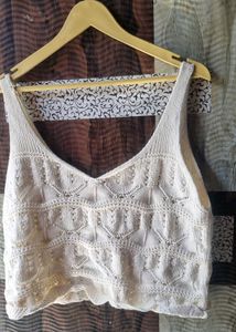 Creme crochet top