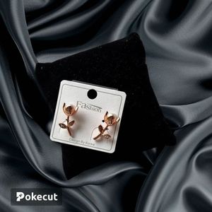 Rose Bloom Stud Earrings – Gold Plated