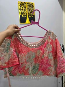 Designer Mirror Work Crop Top