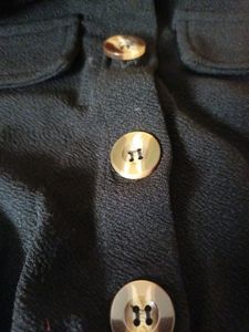 Black Colour Buttoned Bishop Sleeve Top/dress