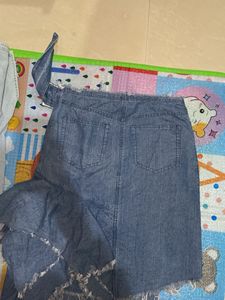 Denim Asymmetrical Skirt