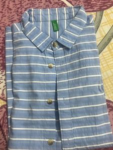 UCB KIDS WHITE STRIPED FORMAL SHIRT-size XL