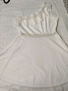 White Off-Shoulder Dress For Women(XL)