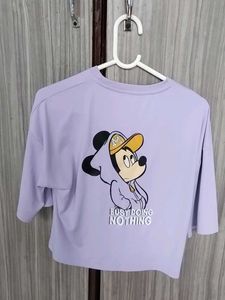 Lavender Disney Crop Top – Half Sleeves