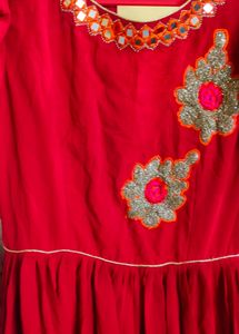 Red Gown Cute 🥰 Sleeves