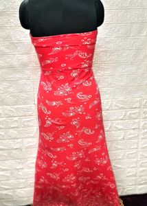 Tube Pink Floral Print Dress Fixed Price