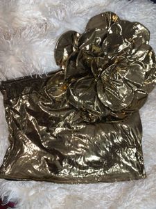 Gold Flower Accent Clutch