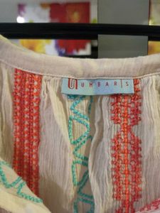 Anthropologie Embroidered Tassel Blouse