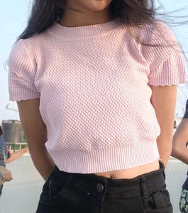 Baby pink crop top